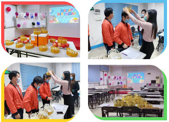 壽星們戴上生日帽進(jìn)場